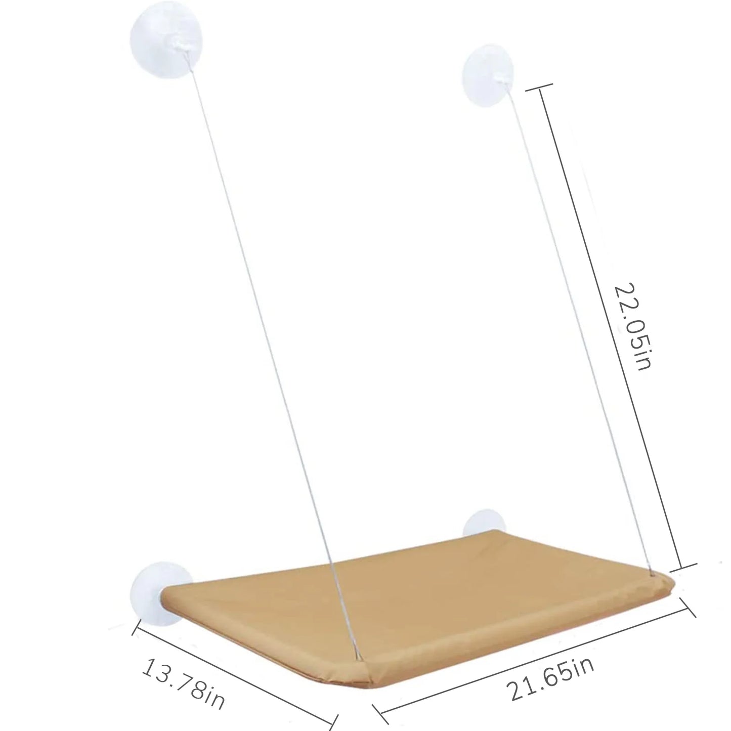 Cat Window Perch - Khaki Window Shelf and Hammock for Pets