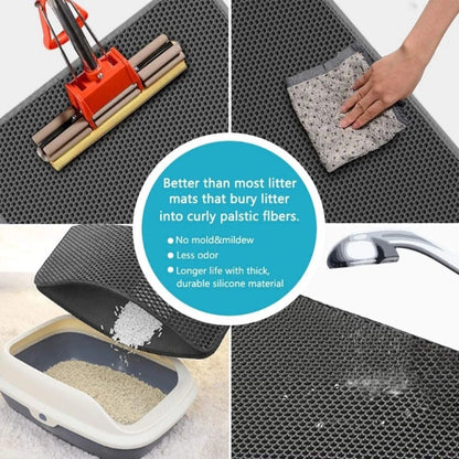 Cat Litter Trapping Mat with Waterproof Honeycomb Design for Effortless Cleaning