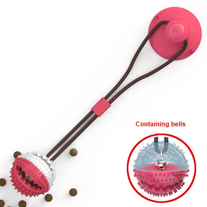 Interactive Silicone Suction Cup Tug Dog Toy - Chew Ball for Dental Care and Feeding Supplies