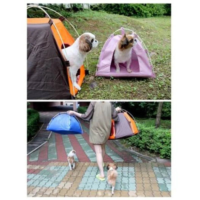 Outdoor Travel Pet Tent for Dogs and Cats - Pumpkin Orange Oxford Cloth