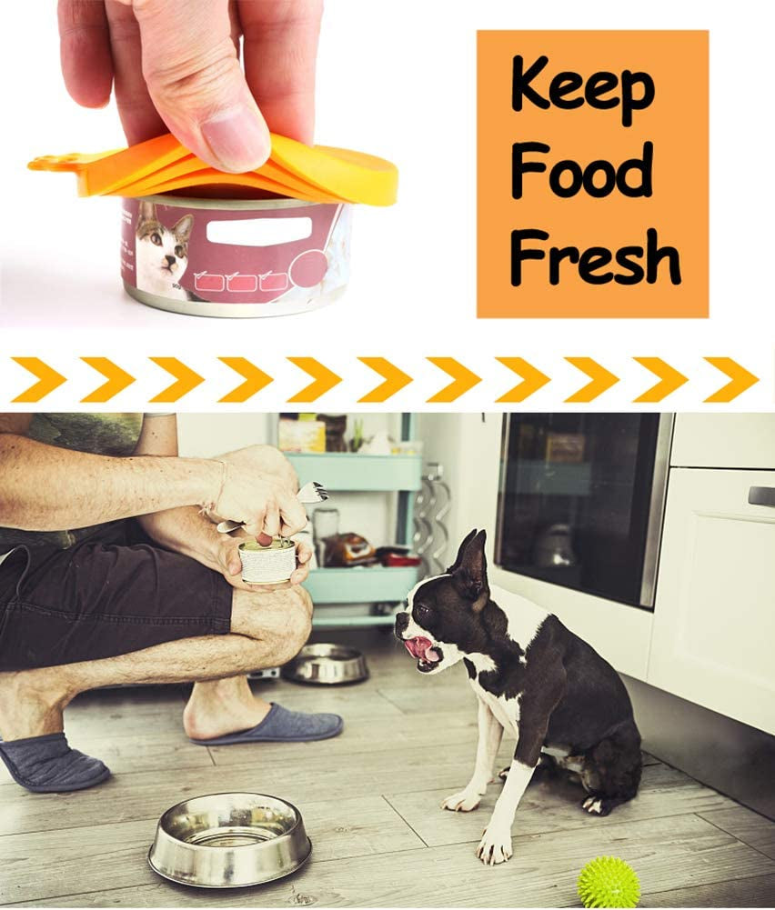 Silicone Pet Food Can Covers - Universal Fit for Standard Dog and Cat Food Cans, Multi-Colored