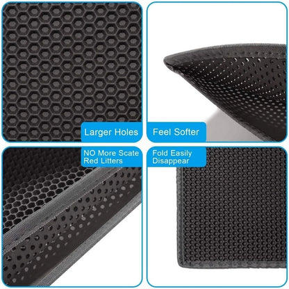 Cat Litter Trapping Mat with Waterproof Honeycomb Design for Effortless Cleaning