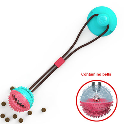 Interactive Silicone Suction Cup Tug Dog Toy - Chew Ball for Dental Care and Feeding Supplies