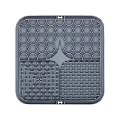 Silicone Pet Licking Plate and Slow Feeding Tray with Suction Cup - Anti-Choking Licking Mat for Dogs