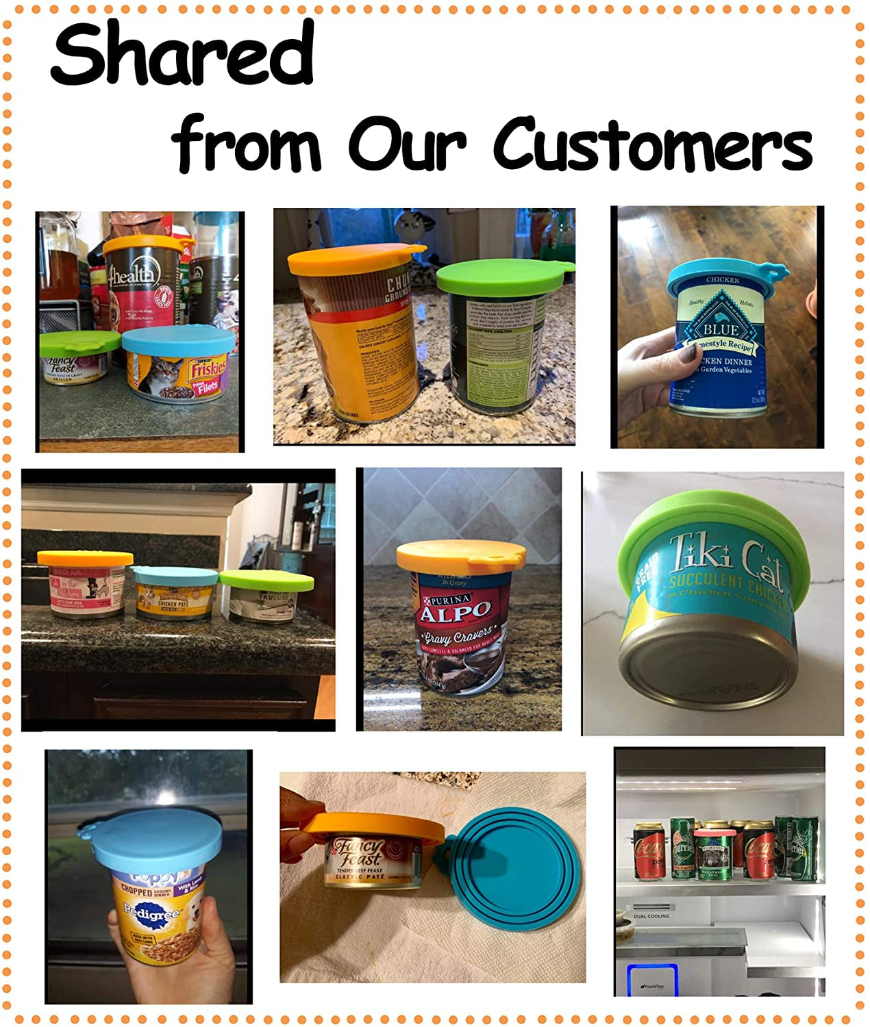 Silicone Pet Food Can Covers - Universal Fit for Standard Dog and Cat Food Cans, Multi-Colored