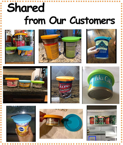 Silicone Pet Food Can Covers - Universal Fit for Standard Dog and Cat Food Cans, Multi-Colored