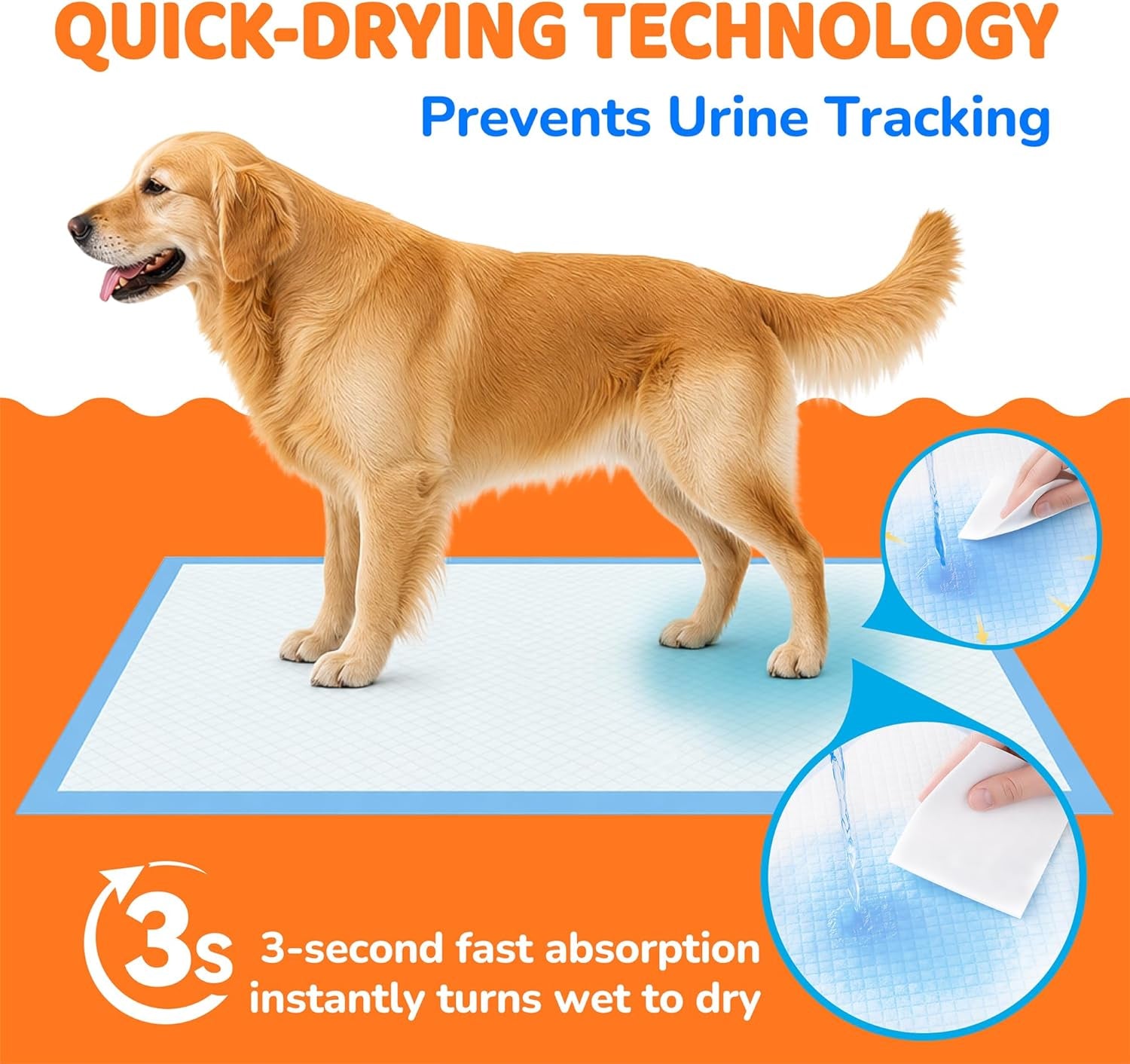 Extra Large Disposable Dog Pee Pads - Super Absorbent and Leak-Free Puppy Potty Training Pads (28" x 34")