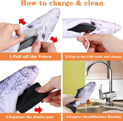 DOTSOG Electric Flopping Fish Toy for Cats - Realistic Interactive Plush Toy for Kitten Exercise and Play
