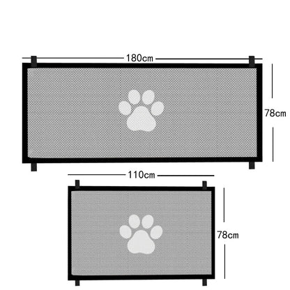 Dog Safety Mesh Gate with 4 Hook Fencing for Indoor and Outdoor Pet Enclosure