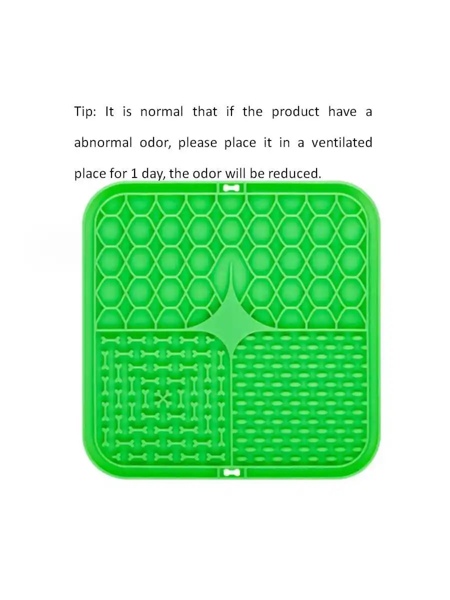 Silicone Pet Licking Plate and Slow Feeding Tray with Suction Cup - Anti-Choking Licking Mat for Dogs