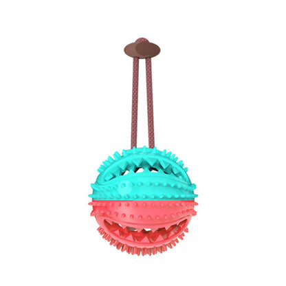 Interactive Silicone Suction Cup Tug Dog Toy - Chew Ball for Dental Care and Feeding Supplies