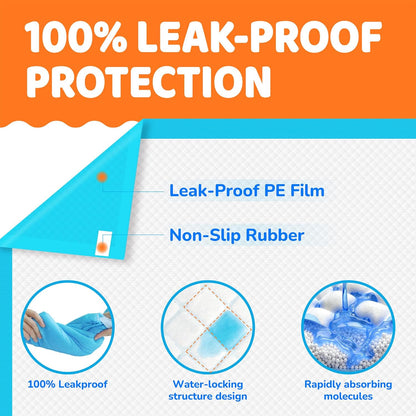Extra Large Disposable Dog Pee Pads - Super Absorbent and Leak-Free Puppy Potty Training Pads (28" x 34")