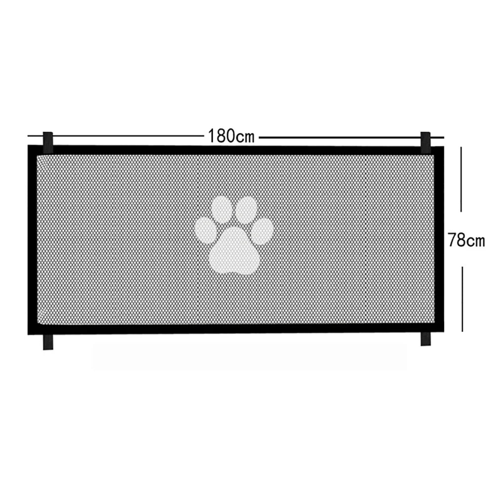 Dog Safety Mesh Gate with 4 Hook Fencing for Indoor and Outdoor Pet Enclosure