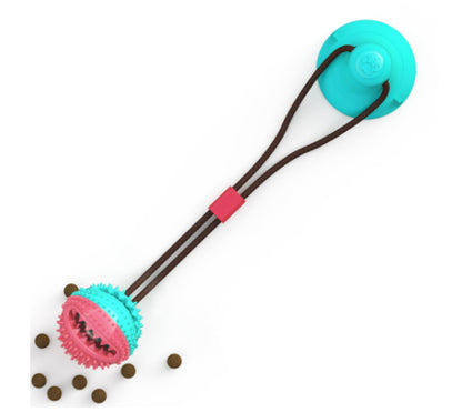 Interactive Silicone Suction Cup Tug Dog Toy - Chew Ball for Dental Care and Feeding Supplies