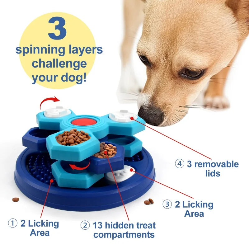 Interactive Dog Puzzle Toys for Training and Feeding - Slow Feed Tray for Pet Enrichment