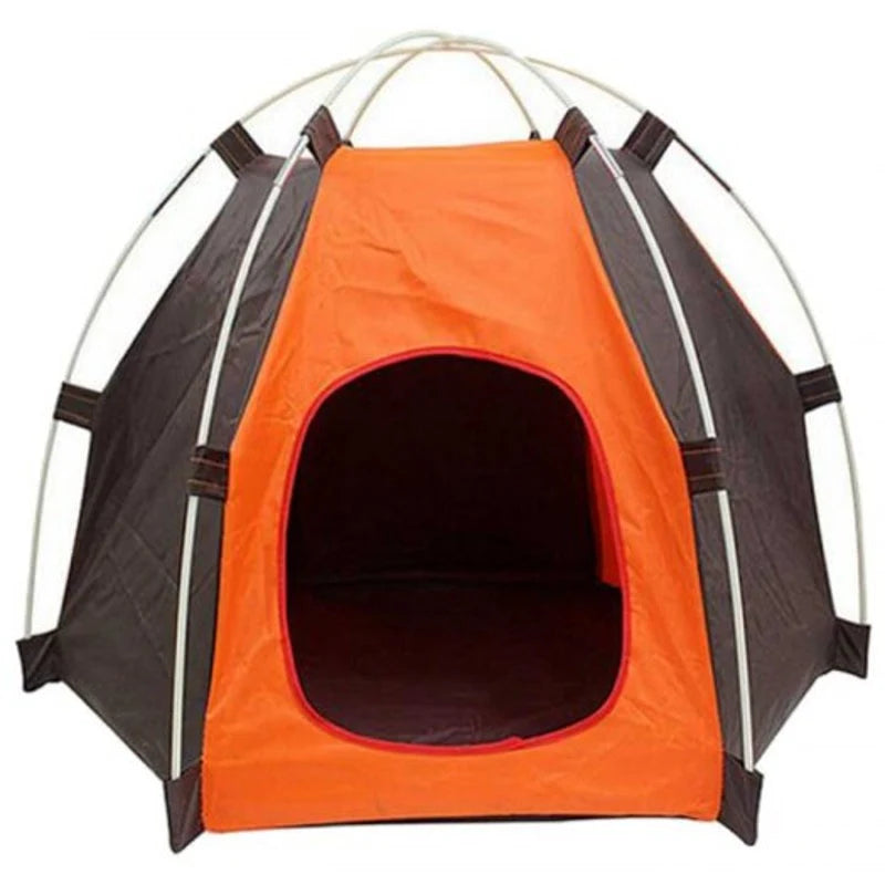 Outdoor Travel Pet Tent for Dogs and Cats - Pumpkin Orange Oxford Cloth