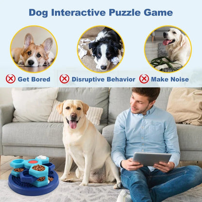 Interactive Dog Puzzle Toys for Training and Feeding - Slow Feed Tray for Pet Enrichment