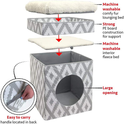 Indoor Cat Cube Furniture - White Design
