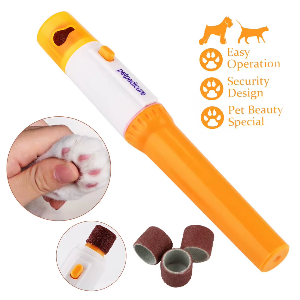 Electric Pet Nail Grinder and Claw Clipper for Cats and Dogs - Nail Trimming Tool and Pet Care Supplies