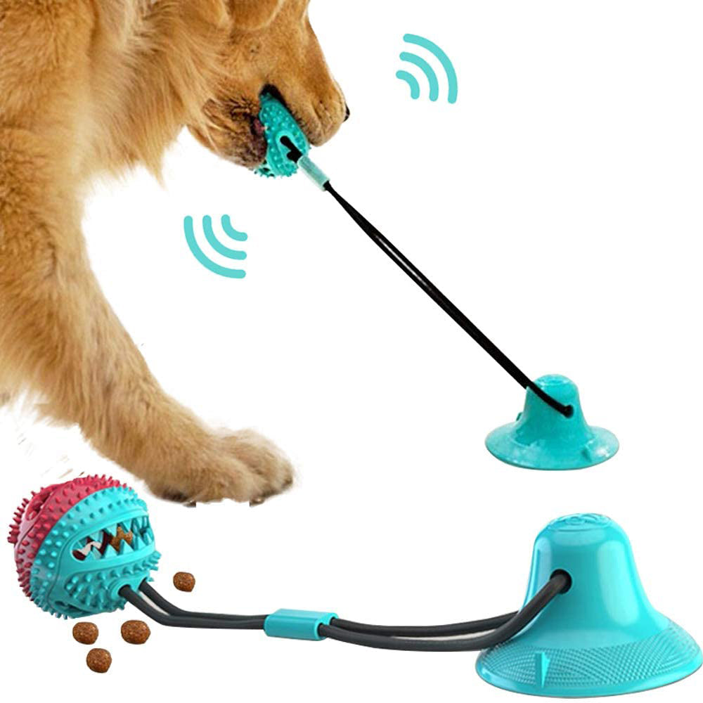 Interactive Silicone Suction Cup Tug Dog Toy - Chew Ball for Dental Care and Feeding Supplies
