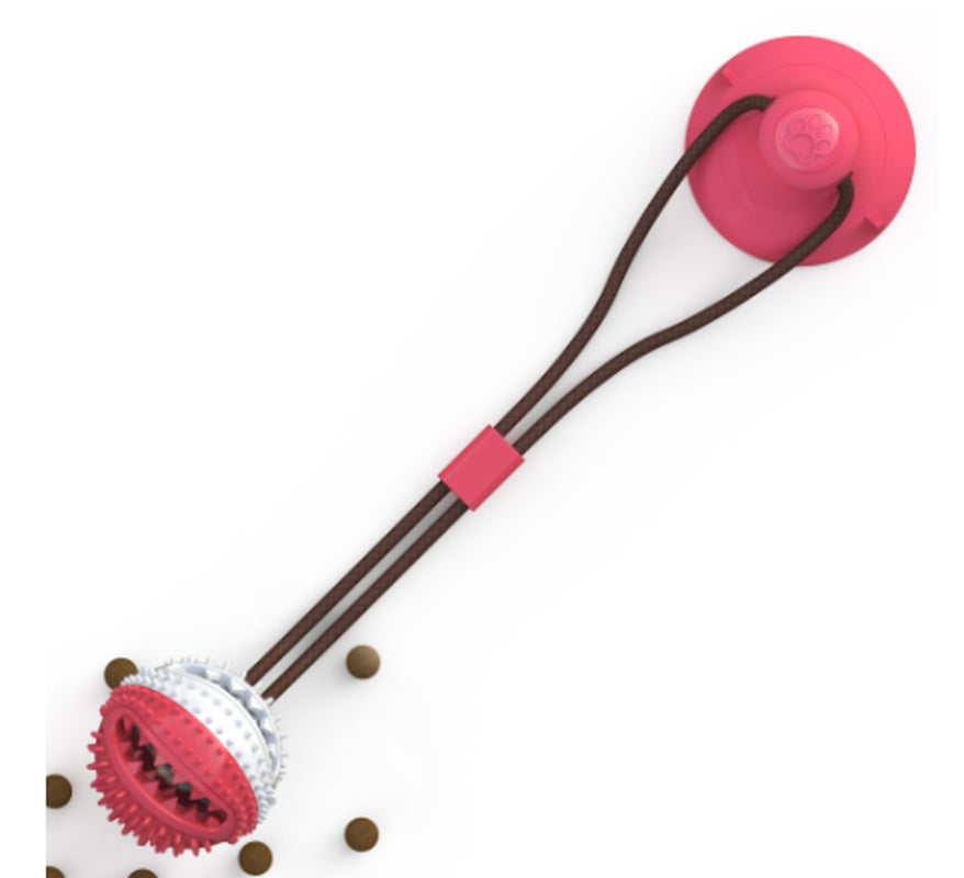 Interactive Silicone Suction Cup Tug Dog Toy - Chew Ball for Dental Care and Feeding Supplies