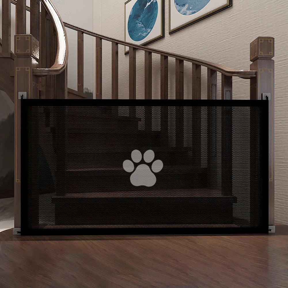 Dog Safety Mesh Gate with 4 Hook Fencing for Indoor and Outdoor Pet Enclosure