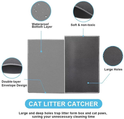 Cat Litter Trapping Mat with Waterproof Honeycomb Design for Effortless Cleaning