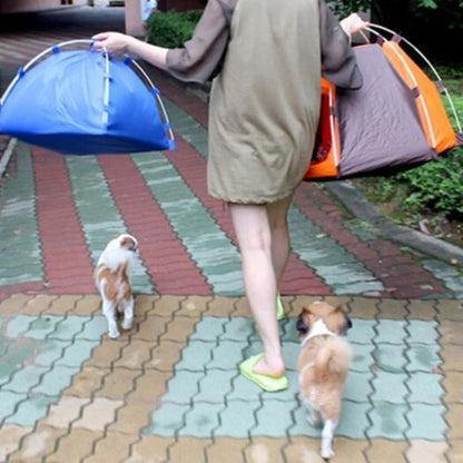 Outdoor Travel Pet Tent for Dogs and Cats - Pumpkin Orange Oxford Cloth