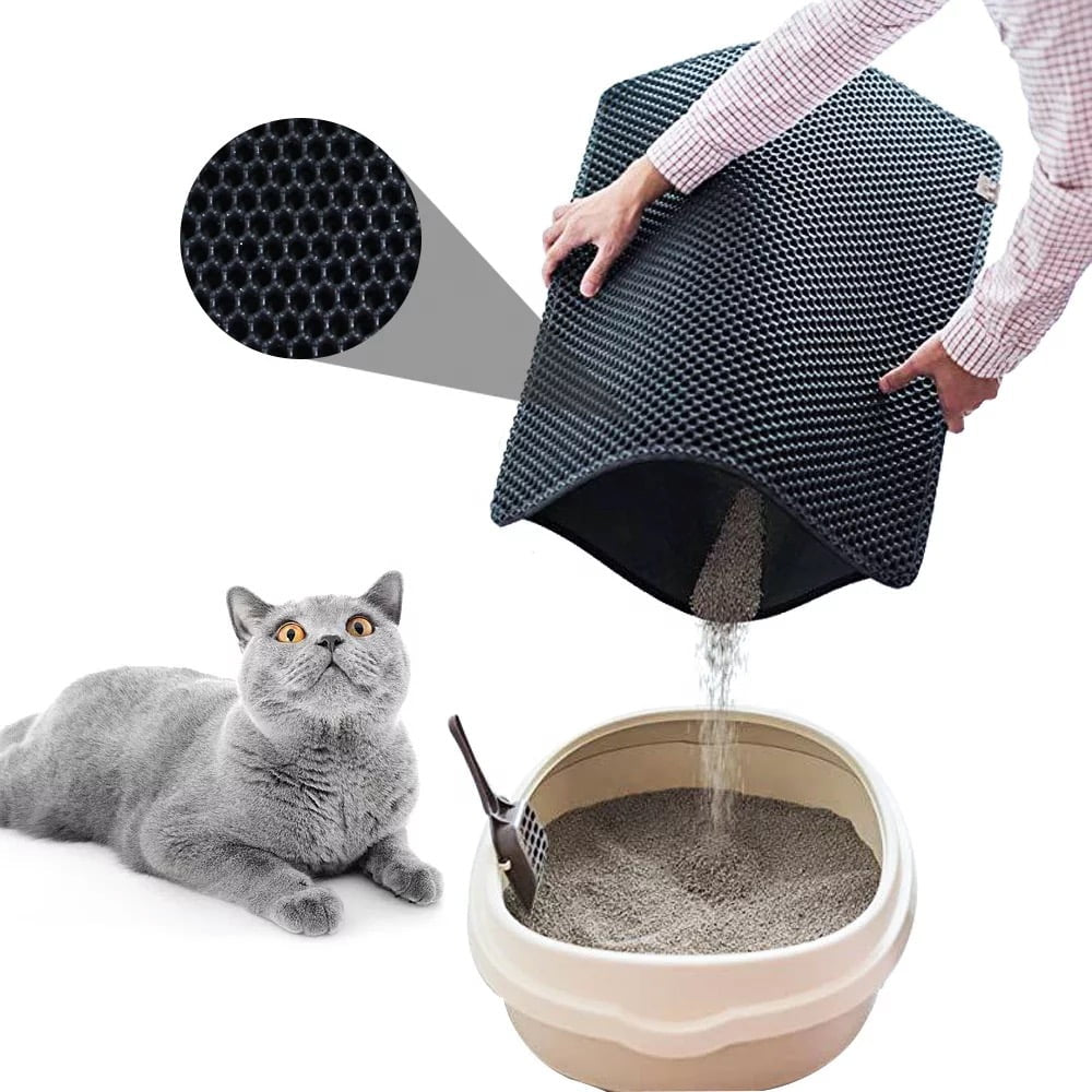 Cat Litter Trapping Mat with Waterproof Honeycomb Design for Effortless Cleaning